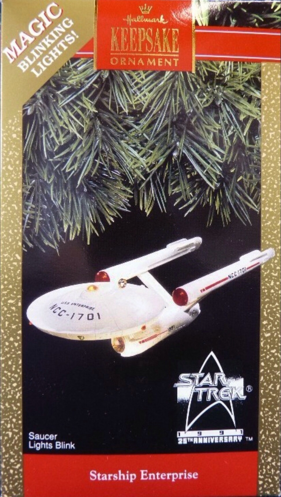 New Hallmark Keepsake Ornament Star Trek Starship Enterprise Magic Christma...